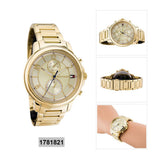 Buy Shop Tommy Hilfiger Claudia Gold Dial Gold Steel Strap Watch for Women - 1781821 USA Online