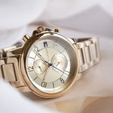 Buy Shop Tommy Hilfiger Claudia Gold Dial Gold Steel Strap Watch for Women - 1781821 USA Online