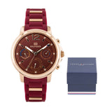 Buy Shop Tommy Hilfiger Claudia Red Dial Two Tone Steel Strap Watch for Women - 1781744 USA Online