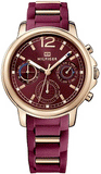 Buy Shop Tommy Hilfiger Claudia Red Dial Two Tone Steel Strap Watch for Women - 1781744 USA Online