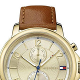 Buy Shop Tommy Hilfiger Claudia Rose Gold Dial Brown Leather Strap Watch for Women - 1781818 USA Online