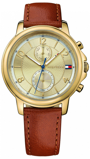 Buy Shop Tommy Hilfiger Claudia Rose Gold Dial Brown Leather Strap Watch for Women - 1781818 USA Online