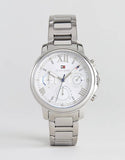 Buy Shop Tommy Hilfiger Claudia Silver Dial Silver Steel Strap Watch for Women - 1781741 USA Online