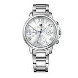 Buy Shop Tommy Hilfiger Claudia Silver Dial Silver Steel Strap Watch for Women - 1781741 USA Online