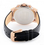 Buy Shop Tommy Hilfiger Claudia White Dial Black Leather Strap Watch for Women - 1781817 USA Online