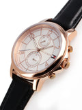 Buy Shop Tommy Hilfiger Claudia White Dial Black Leather Strap Watch for Women - 1781817 USA Online