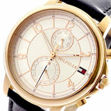 Buy Shop Tommy Hilfiger Claudia White Dial Black Leather Strap Watch for Women - 1781817 USA Online