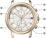Buy Shop Tommy Hilfiger Claudia White Dial Black Leather Strap Watch for Women - 1781817 USA Online