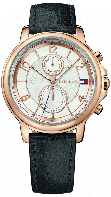 Buy Shop Tommy Hilfiger Claudia White Dial Black Leather Strap Watch for Women - 1781817 USA Online