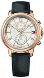 Buy Shop Tommy Hilfiger Claudia White Dial Black Leather Strap Watch for Women - 1781817 USA Online