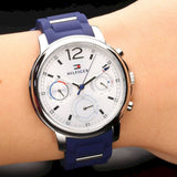 Buy Shop Tommy Hilfiger Claudia White Dial Blue Steel Strap Watch for Women - 1781746 USA Online