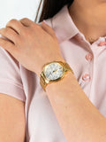 Buy Shop Tommy Hilfiger Claudia White Dial Gold Steel Strap Watch for Women - 1781742 USA Online