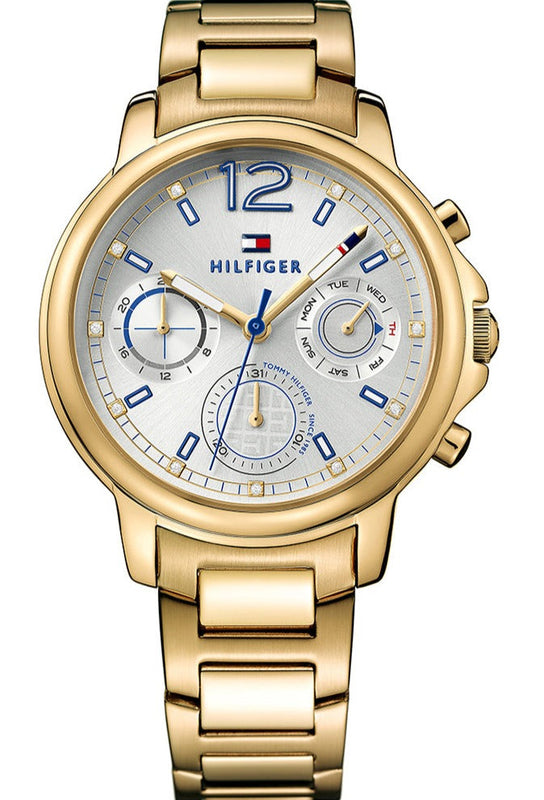 Buy Shop Tommy Hilfiger Claudia White Dial Gold Steel Strap Watch for Women - 1781742 USA Online