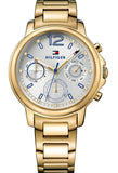 Buy Shop Tommy Hilfiger Claudia White Dial Gold Steel Strap Watch for Women - 1781742 USA Online