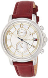 Buy Shop Tommy Hilfiger Claudia White Dial Red Leather Strap Watch for Women - 1781816 USA Online