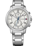 Buy Shop Tommy Hilfiger Claudia White Dial Silver Steel Strap Watch for Women - 1781819 USA Online