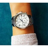 Buy Shop Tommy Hilfiger Claudia White Dial Silver Steel Strap Watch for Women - 1781819 USA Online