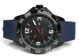 Buy Shop Tommy Hilfiger Cole Black Dial Blue Rubber Strap Watch for Men - 1790984 USA Online