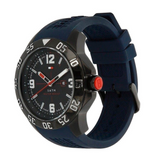 Buy Shop Tommy Hilfiger Cole Black Dial Blue Rubber Strap Watch for Men - 1790984 USA Online
