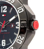Buy Shop Tommy Hilfiger Cole Black Dial Blue Rubber Strap Watch for Men - 1790984 USA Online