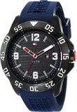 Buy Shop Tommy Hilfiger Cole Black Dial Blue Rubber Strap Watch for Men - 1790984 USA Online