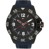 Buy Shop Tommy Hilfiger Cole Black Dial Blue Rubber Strap Watch for Men - 1790984 USA Online