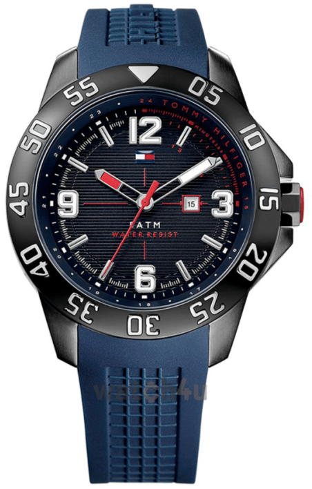 Buy Shop Tommy Hilfiger Cole Black Dial Blue Rubber Strap Watch for Men - 1790984 USA Online