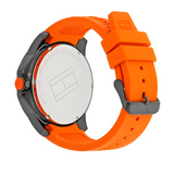 Buy Shop Tommy Hilfiger Cole Black Dial Orange Rubber Strap Watch for Men - 1790985 USA Online