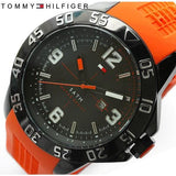 Buy Shop Tommy Hilfiger Cole Black Dial Orange Rubber Strap Watch for Men - 1790985 USA Online