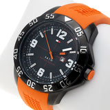 Buy Shop Tommy Hilfiger Cole Black Dial Orange Rubber Strap Watch for Men - 1790985 USA Online