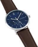 Buy Shop Tommy Hilfiger Cooper Blue Dial Brown Leather Strap Watch for Men - 1791508 USA Online