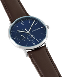 Buy Shop Tommy Hilfiger Cooper Blue Dial Brown Leather Strap Watch for Men - 1791508 USA Online
