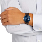Buy Shop Tommy Hilfiger Cooper Blue Dial Brown Leather Strap Watch for Men - 1791508 USA Online