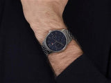 Buy Shop Tommy Hilfiger Damon Chronograph Blue Dial Silver Steel Strap Watch for Men - 1791416 USA Online