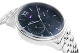 Buy Shop Tommy Hilfiger Damon Chronograph Blue Dial Silver Steel Strap Watch for Men - 1791416 USA Online