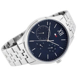 Buy Shop Tommy Hilfiger Damon Chronograph Blue Dial Silver Steel Strap Watch for Men - 1791416 USA Online