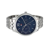 Buy Shop Tommy Hilfiger Damon Chronograph Blue Dial Silver Steel Strap Watch for Men - 1791416 USA Online