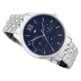 Buy Shop Tommy Hilfiger Damon Chronograph Blue Dial Silver Steel Strap Watch for Men - 1791416 USA Online