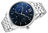 Buy Shop Tommy Hilfiger Damon Chronograph Blue Dial Silver Steel Strap Watch for Men - 1791416 USA Online