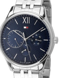 Buy Shop Tommy Hilfiger Damon Chronograph Blue Dial Silver Steel Strap Watch for Men - 1791416 USA Online