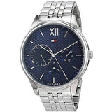 Buy Shop Tommy Hilfiger Damon Chronograph Blue Dial Silver Steel Strap Watch for Men - 1791416 USA Online