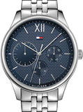 Buy Shop Tommy Hilfiger Damon Chronograph Blue Dial Silver Steel Strap Watch for Men - 1791416 USA Online