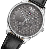Buy Shop Tommy Hilfiger Damon Multifunction Black Dial Black Leather Strap Watch for Men - 1791417 USA Online