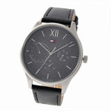 Buy Shop Tommy Hilfiger Damon Multifunction Black Dial Black Leather Strap Watch for Men - 1791417 USA Online