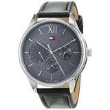 Buy Shop Tommy Hilfiger Damon Multifunction Black Dial Black Leather Strap Watch for Men - 1791417 USA Online