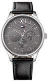 Buy Shop Tommy Hilfiger Damon Multifunction Black Dial Black Leather Strap Watch for Men - 1791417 USA Online