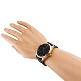 Buy Shop Tommy Hilfiger Damon Quartz Black Dial Black Leather Strap Watch for Men - 1791419 USA Online