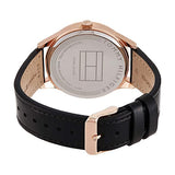 Buy Shop Tommy Hilfiger Damon Quartz Black Dial Black Leather Strap Watch for Men - 1791419 USA Online