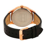 Buy Shop Tommy Hilfiger Damon Quartz Black Dial Black Leather Strap Watch for Men - 1791419 USA Online