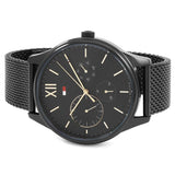 Buy Shop Tommy Hilfiger Damon Quartz Black Dial Black Mesh Bracelet Watch for Men - 1791420 USA Online
